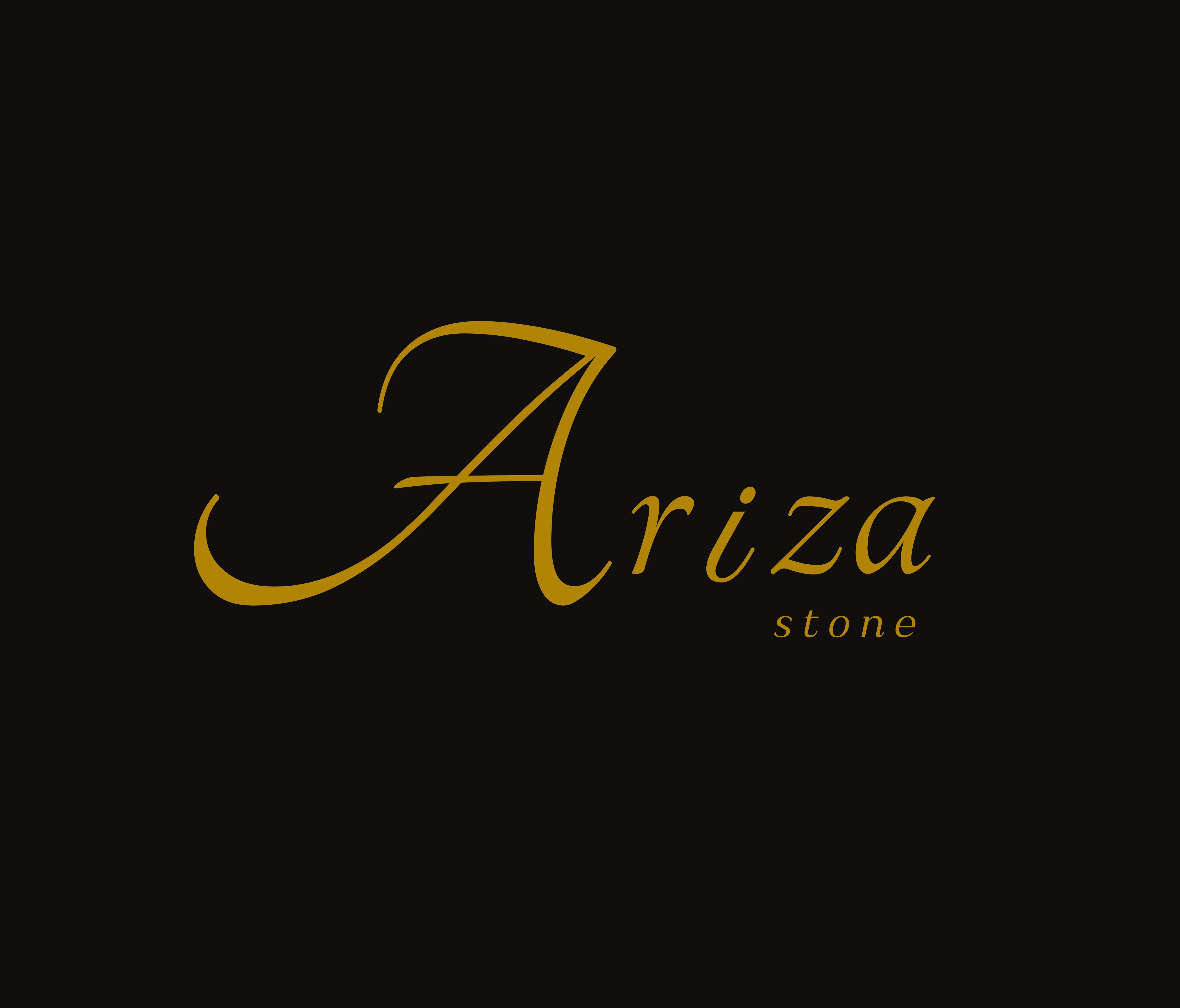 Logo de Ariza Stone sobre dorado